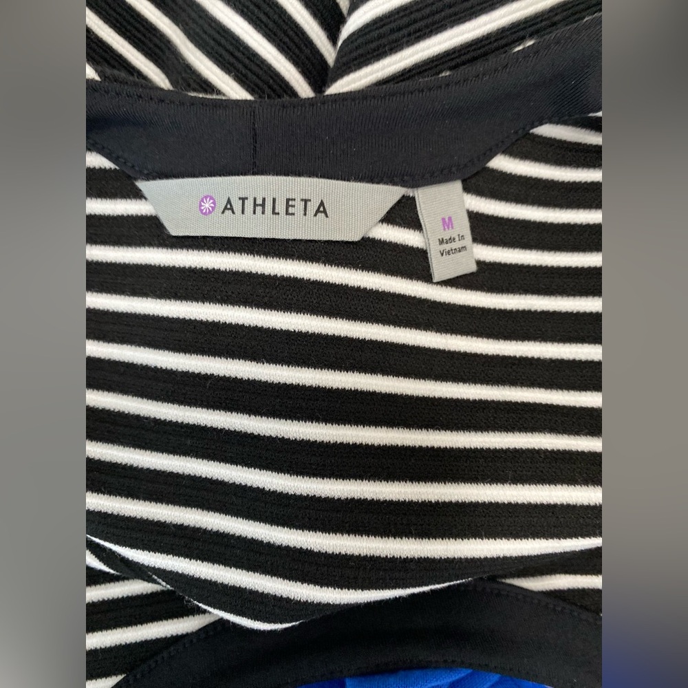 New Athleta Mala Black/White Scoop Back Sleeveless Tank Dress. NWT - Picture 5 of 9